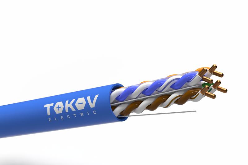 Кабель витая пара U/UTP 4х2х23WG (0.57мм) кат.6 LSZH Fluke tested (м) PRO TOKOV ELECTRIC TKP-C08-U/UTP-42-6-305-LSZH